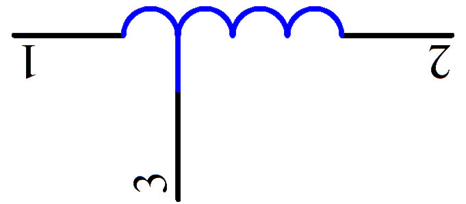 無磁芯有抽頭的電感器符號(hào)